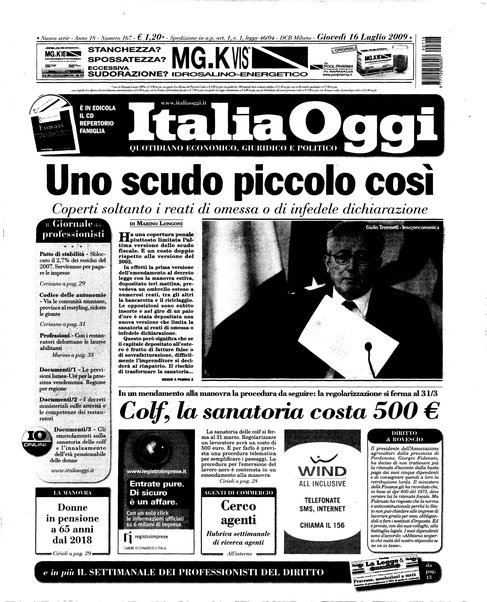 Italia oggi : quotidiano di economia finanza e politica